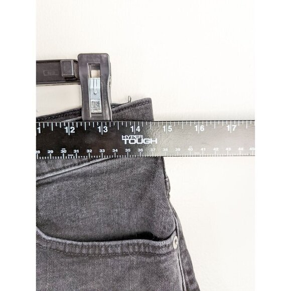 Madewell Rigid Denim A-Line Mini Skirt Black Womens 28 Raw Hem - Picture 10 of 11